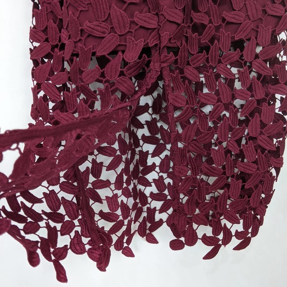 Bardot Gemma Halter Lace Sheath Dress In Burgundy Wine Red - Picture 10 of 12